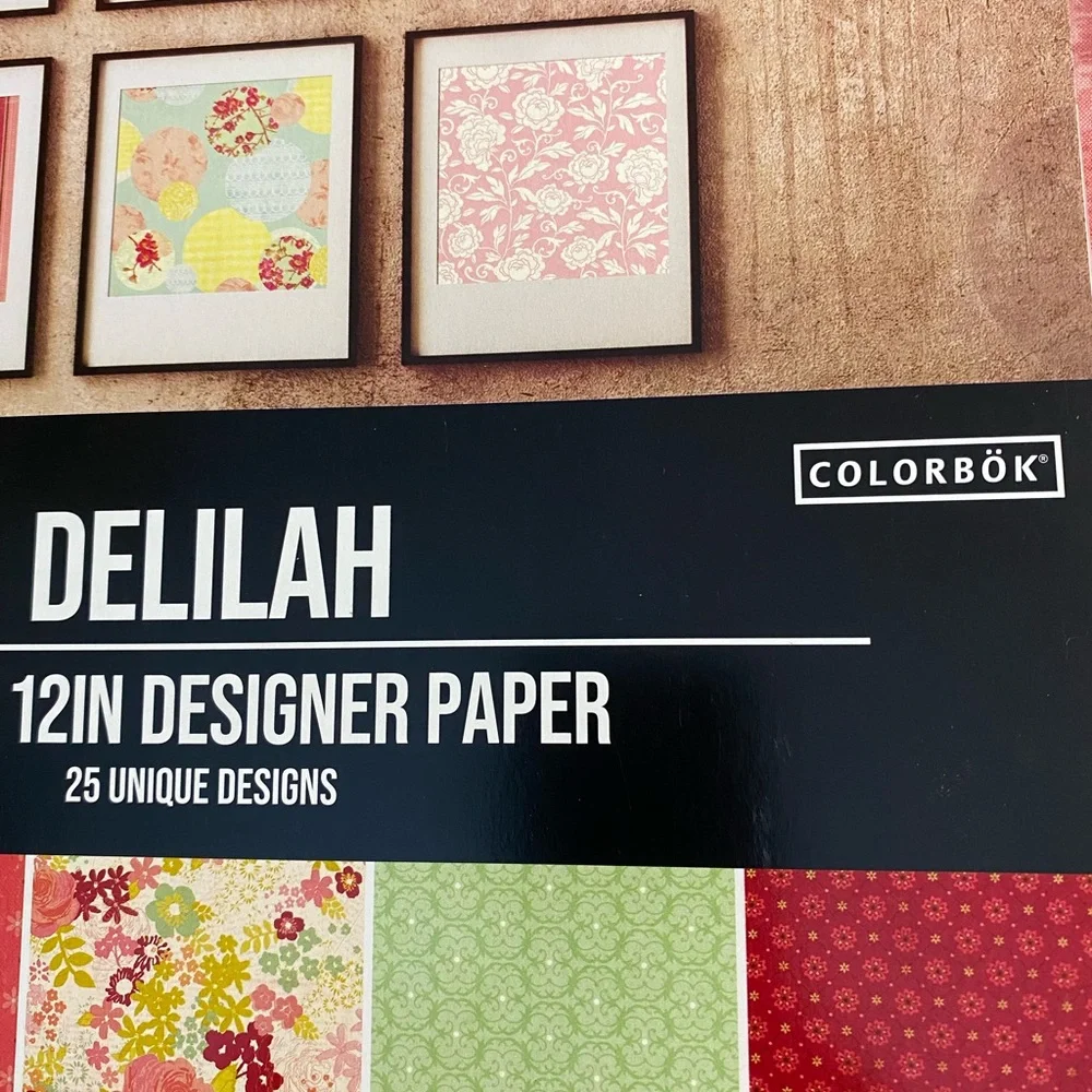 NWT Delilah 12x12 Designer Paper Pack 50 Sheets